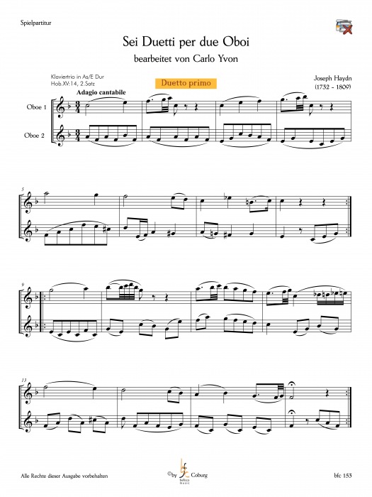 Haydn, Joseph - Duos für zwei Oboen